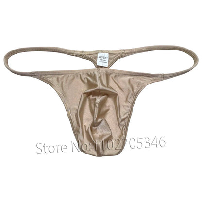 Cheeky Men's Thong Gloss Slip Tangas Soft Shiny G-strings Underwear Silky Smooth Bikini Bottoms Briefs Jockstrap Sissy Panties