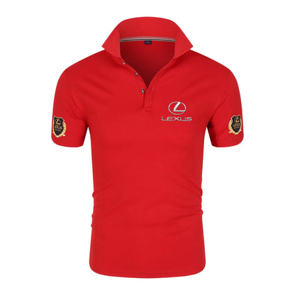 Lexus chiffon fabric lapel polo shirt, F1 racing Toyota team, 4S store fan customization, men's casual T-shirt