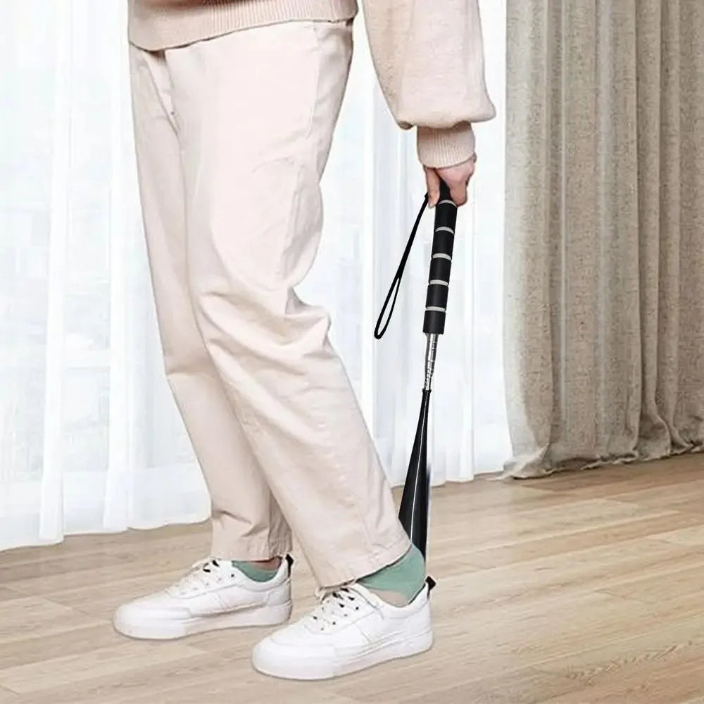 New Stretchable Long Shoe Horns 30cm-71cm Metal Shoehorn Pregnant Woman Elderly Shoe Spoon Household Shoe Spatula 1Pc