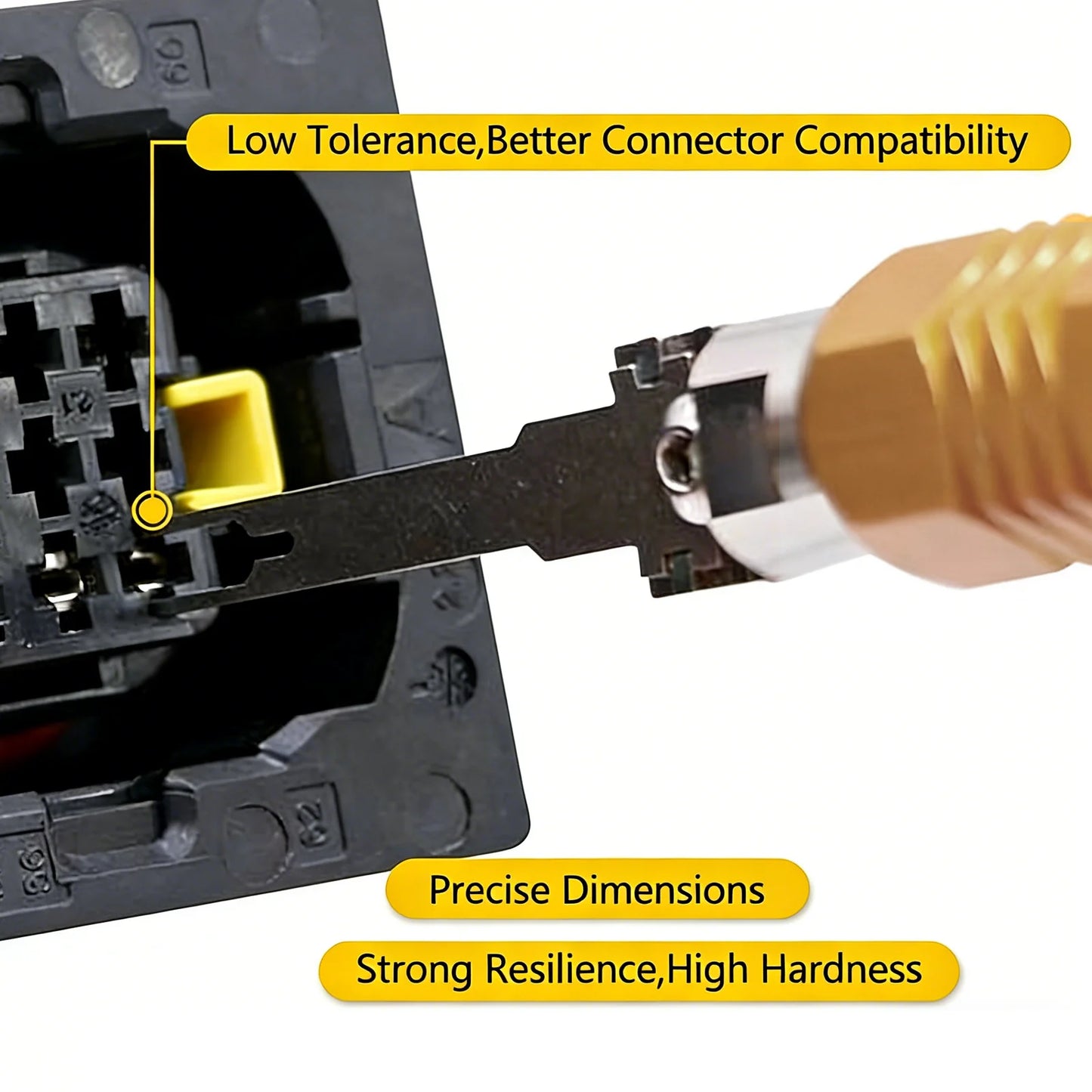 Double headed detachable terminal pin extraction tool suitable for AMP Metri Pack  Molex connectors, and General Motors repair