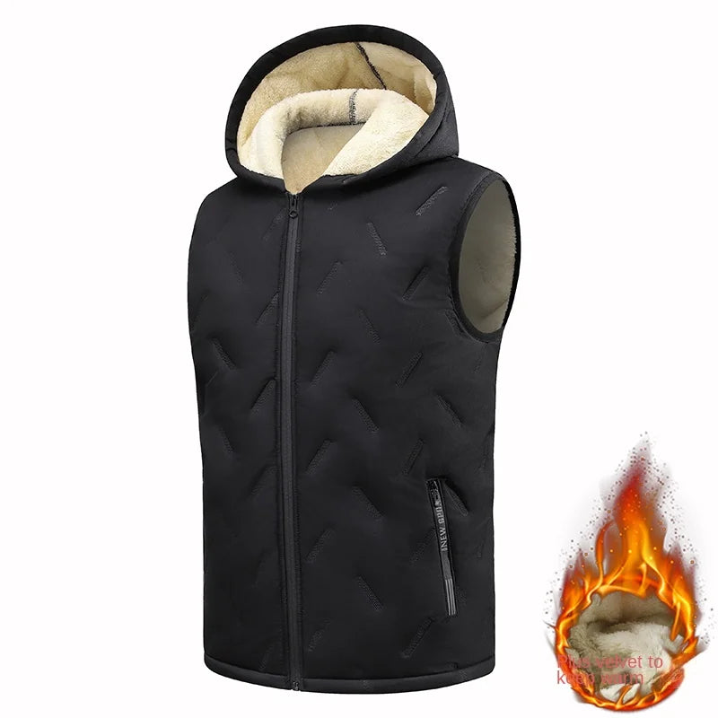 Cross-border Exclusive Plus Thickened Fluffy Men's 2025 New Autumn/Winter Warm Cotton Jacket Men's Cotton Vest