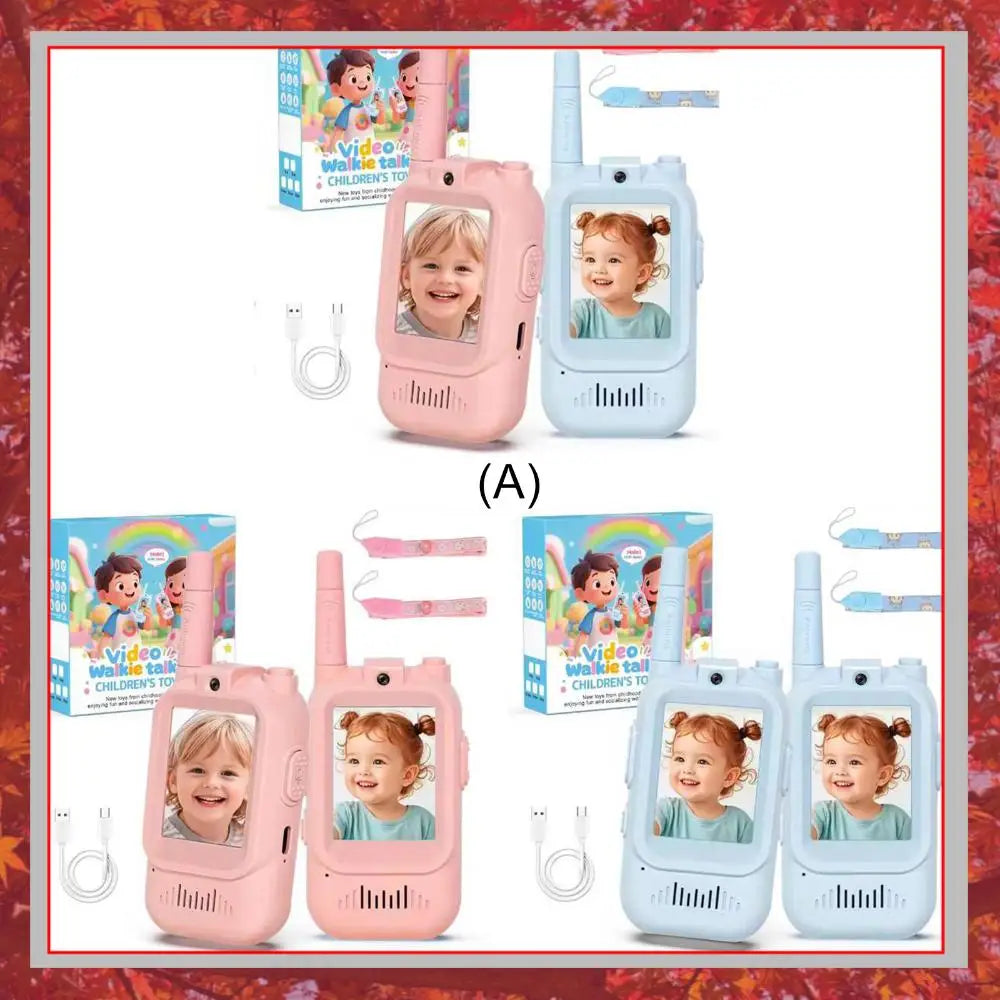 2PCS Kids Video Walkie Talkies USB Charging Indoor and Outdoor High Definition Intercom Children's Toys Birthday Gifts Ages 3-12
