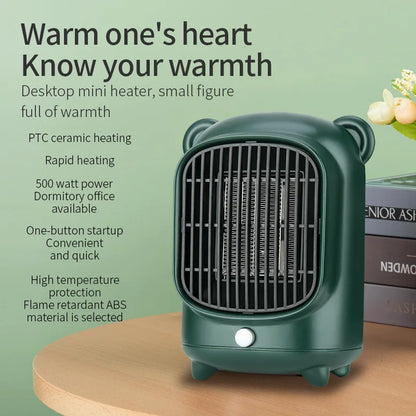 Home Mini Portable Personal Space Desktop Room Heater 500W PTC Ceramic Winter Electric Rechargeable Heater