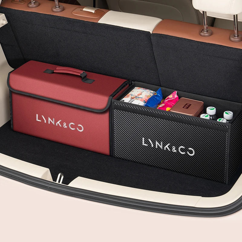 Car trunk storage box is suitable for Lynk & Co 01 02 03 05 06 07 08 09 10 Z10 Z20 900 2019-2025 leather car trunk tool box