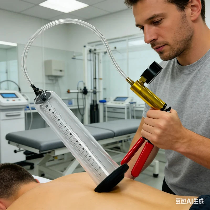 Large Vacuum Massage Cup with Pressure Gauge Male Muscle Enlargement Exercise Manual Vacuum Massage Pump Home Massage Products