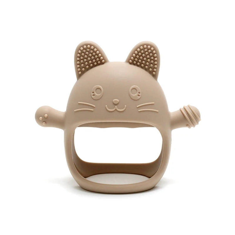 Anti-drop Wristband Baby Teether Silicone Bear Moon Star Teething Toy Non-slip Handheld Teether for Newborn Babies
