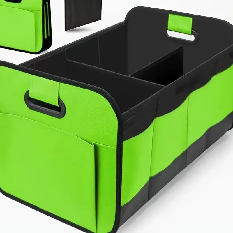 Collapsible Car Trunk Storage Box, 600D Oxford Fabric SUV Organizer with Reinforced Handles & Multiple Compartments for Vehicle