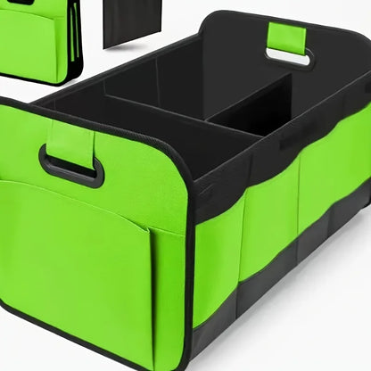 Collapsible Car Trunk Storage Box, 600D Oxford Fabric SUV Organizer with Reinforced Handles & Multiple Compartments for Vehicle