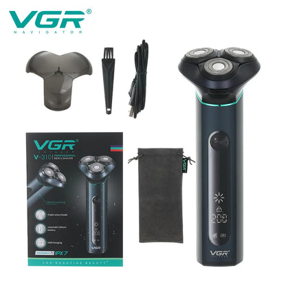 VGR 310 Electric Shaver Rotary 3D Floating Razor Waterproof Men's Shaving Machine Professional Beard Trimmer USB Rechargeable