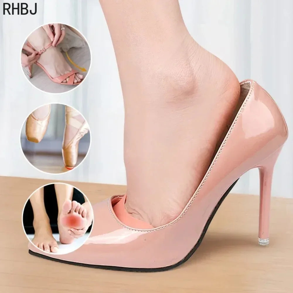 5pair Women's Professional Soft Silicone Gel Toe Dance Shoe Pads Ballet Pointe Forefoot Gel Insole Pad Anti-Pain Foot Care Tool