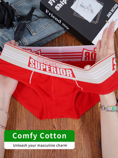 1PCS Men's 0850 SUPERIOR Print Briefs Comfy Cotton Breathable Low Rise Underwear
