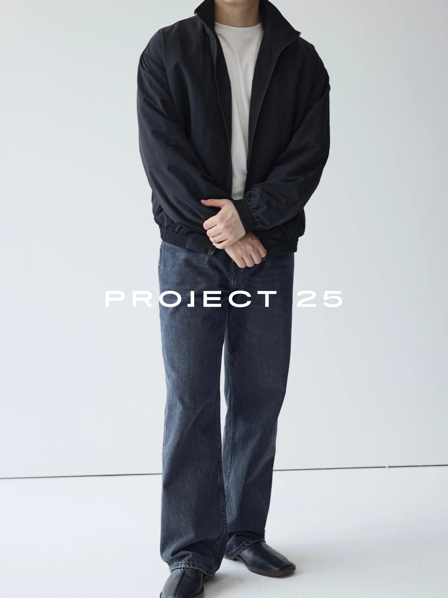 PROJECT 25 Men's Slight Wrinkle Texture Water Resistant Loose Oversized Sporty Casual Stand Collar Zip Up Jacket Coat