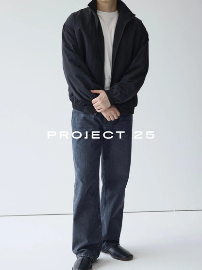 PROJECT 25 Men's Slight Wrinkle Texture Water Resistant Loose Oversized Sporty Casual Stand Collar Zip Up Jacket Coat