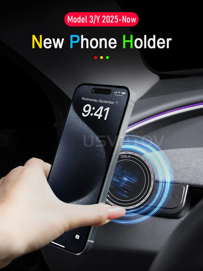 Strong Magnet Magsafe Phone Mount for Tesla Model Y Juniper Model 3 2025 2026 Phone Holder Navigation Bracket Car Accessories