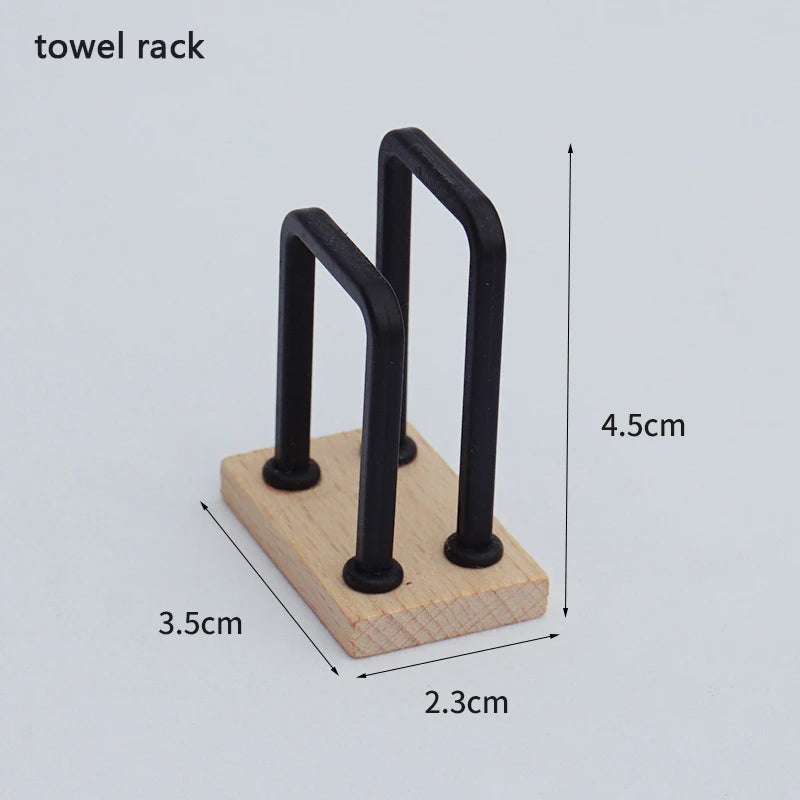 1:6 1:12 Dollhouse Miniature Wooden Bathroom Sink Cabinet Kitchen Wash Basin Drawer Furniture Model Decor Toys Accessory
