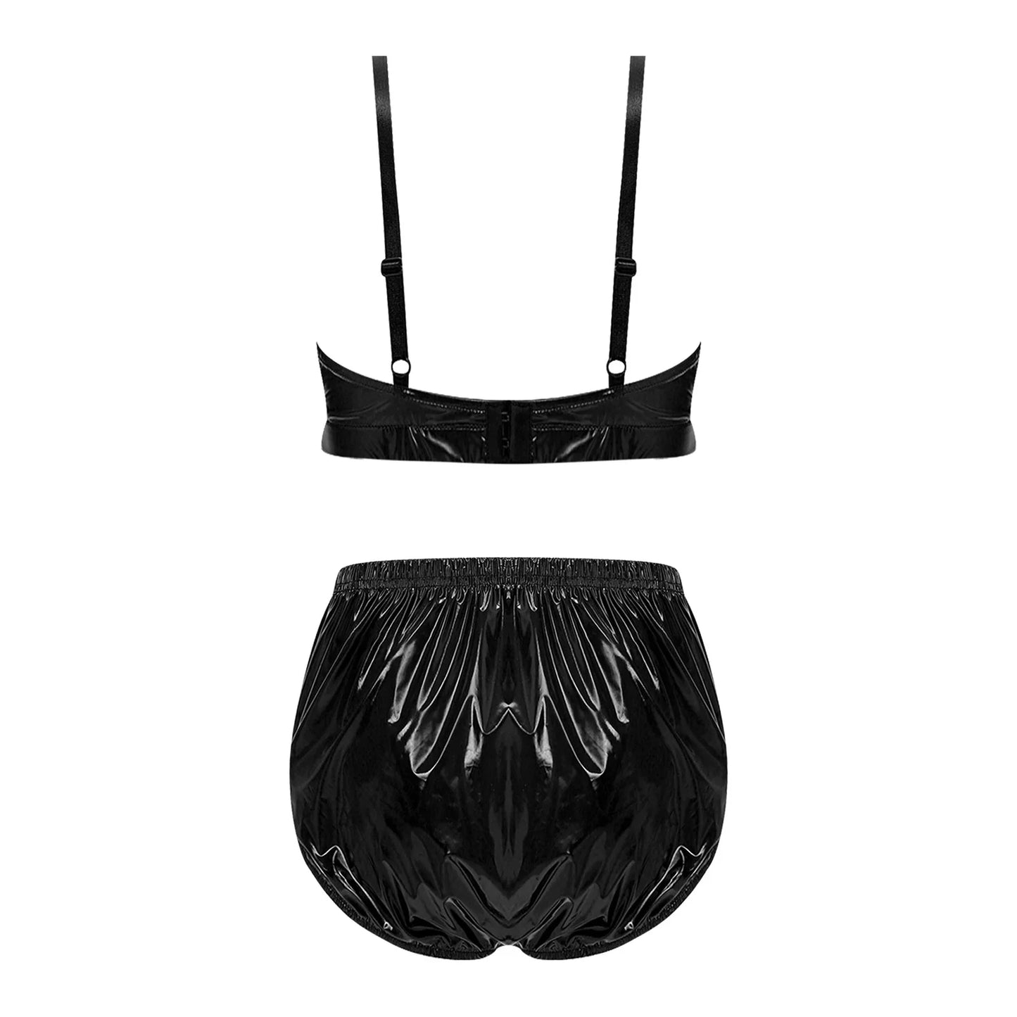 Women Waterproof Swimsuit Bikini Lingerie Set Swimwear Nightwear Clubwear Bra Top with Shorts for Beach Pool Party Sunbathing