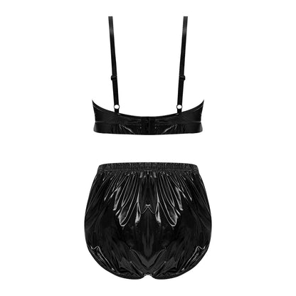 Women Waterproof Swimsuit Bikini Lingerie Set Swimwear Nightwear Clubwear Bra Top with Shorts for Beach Pool Party Sunbathing