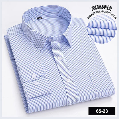 Men's High-quality Fashion Casual Print Plaid Stripe Long Sleeve Shirts Single Pocket Comfort Fit Business Formal Office Blouses