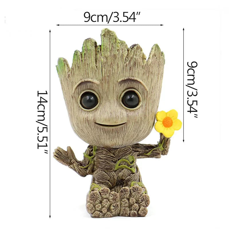 Groot Flower Home Decoration Vases Multifunction Groot Flower Pot Ornaments Arrangement Action Character Figurine Pen Holder