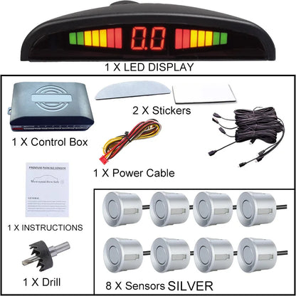 Multi-radar LED Display Parking Sensor Kit 6/8 Probe Backup Radar Detector 12 Colors Car Parking Assistance System