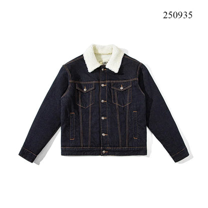 High Quality 350g Fleece Lined Denim Men Winter Thick Warm Coat Fashion