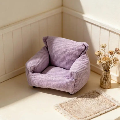 [DO]Dollhouse Living Room Furniture Decoration Dollhouse Simulation Cloud Sofa Model Dolls House Micro Scene Pretend Play Toys