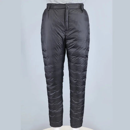 Men's down Pants Lightweight Loose Warm Duck down Inner Cotton Pants for Winter Business Casual Straight Leg Long Pants