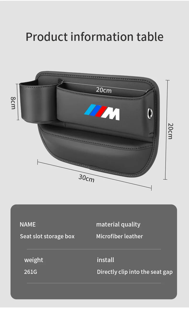 Car Seat Gap Multifunction Crevice Storage Box Seat Gap Cup Holder For BMW M3 M4 M5 E39 E46 E60 E90 F10 F20 F30 F01 X1 X3 X5 X7