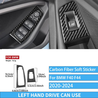 Real Carbon Fiber Car Accessories Black Trim Cover Soft Sticker For BMW 1/2 Series F40 F44 2020 2021 2022 2023 2024