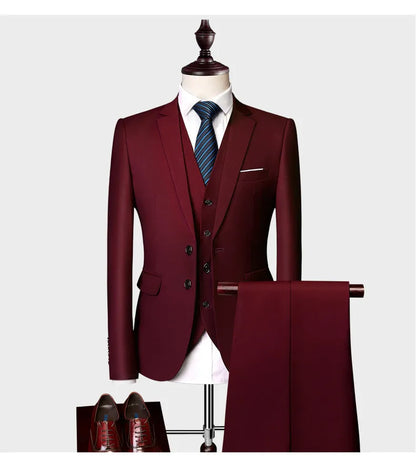 Top Rated Suits for Men | Luxury Slim Fit 3-Piece Suit, Hot Selling Wedding Wear
