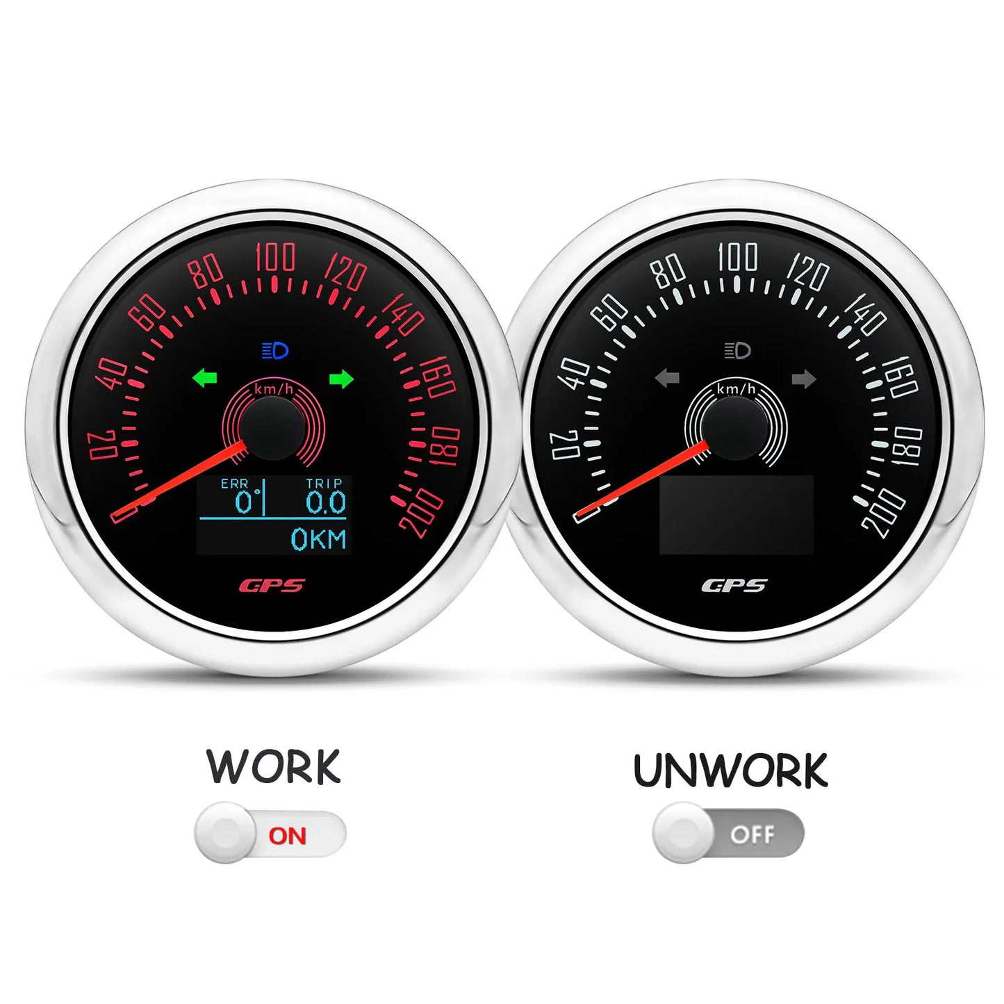 85MM GPS Speedometer 0-160MPH 0-200KMH With GPS Antenna 7 Colors Backlight Digital LED Odometer Gauge for 12V24V Car Boat Marine