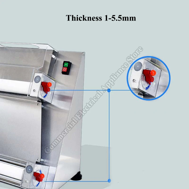 Electric Pizza Forming Machine Commercial Stainless Steel Bakery Bread Dough Former Roller Sheet Pressing Cake Maker