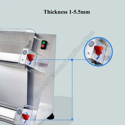 Electric Pizza Forming Machine Commercial Stainless Steel Bakery Bread Dough Former Roller Sheet Pressing Cake Maker