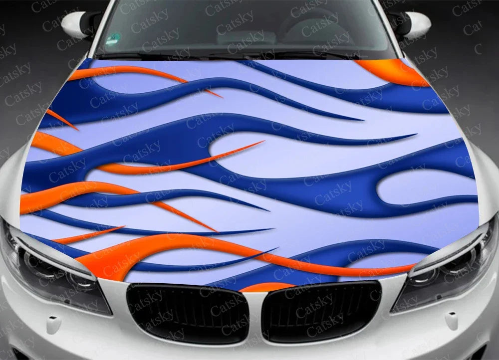Car Accessories Hood Decal, Fire, Flame, Vinyl, Sticker, Graphic, Wrap Decals, Truck Graphic, Bonnet Sticky Paper, Skull, F150