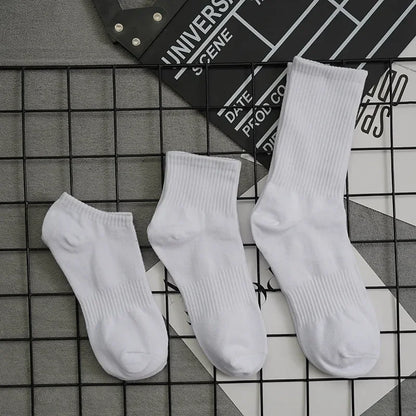 1pc 4pcs 5pcs 10pcs Socks Men's Cotton Spring Towel Bottom with Velvet Mid-tube White Stockings Thickened Sports Basketball Sock