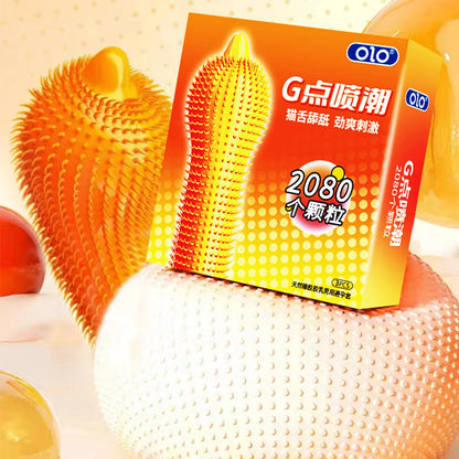 Ultra-Thin Lubricated Condoms Large Particles Ribbed Dotted Granular Passionate Contracepation Sex Toys for Men Penis Sleeves
