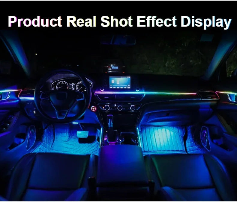 10/14/18/22 in 1 Dual Zone Hidden Acrylic RGB 64/213 Color Symphony Streamer Auto Interior Car Ambient Light Kit APP Control 12V