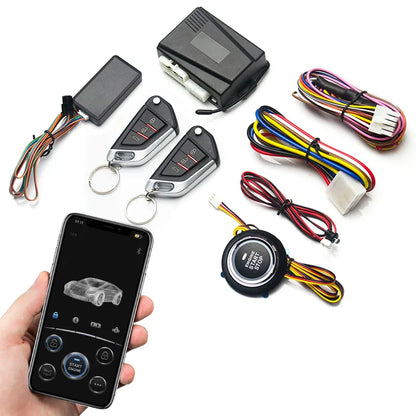 12V Car Remote Starter Start Stop Button Universal Centra lization Anti Theft Engine Lock Alarm System Auto Remote Starter