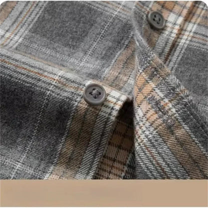100% Cotton Men's Flannel Shirt Plaid Long Sleeve Casual Multi-Color Gold Quality Comfort Soft Daily Home New Fashion  Thick Top