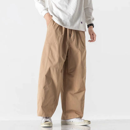 light Thin Straight Leg Pants Summer Solid Casual Oversize Harun Pants Men Loose Fashion Cargo Trousers Streetwear Plus Size 5XL