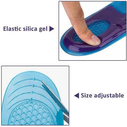 1Pair Silicone Insoles for Shoes Orthotic Arch Support Insole Soft Shoe Inserts Sport Anti-slip Template For Man Women Shoe Sole