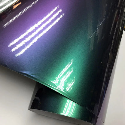 Premium Gloss Chameleon Pearl Glitter Metallic Green purple Vinyl Car Wrap Foil With Air Release Diamond Car Sticker Decal