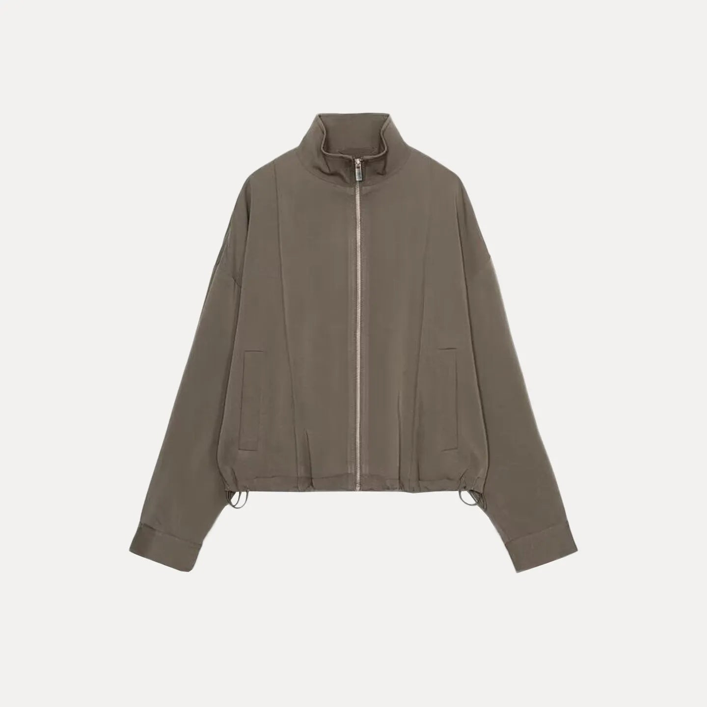 Women's Pilot Jacket Coat High Waist Commute Line Decor Straight Leg Pants Two Piece Set Long Sleeve Stand Collar Jacket