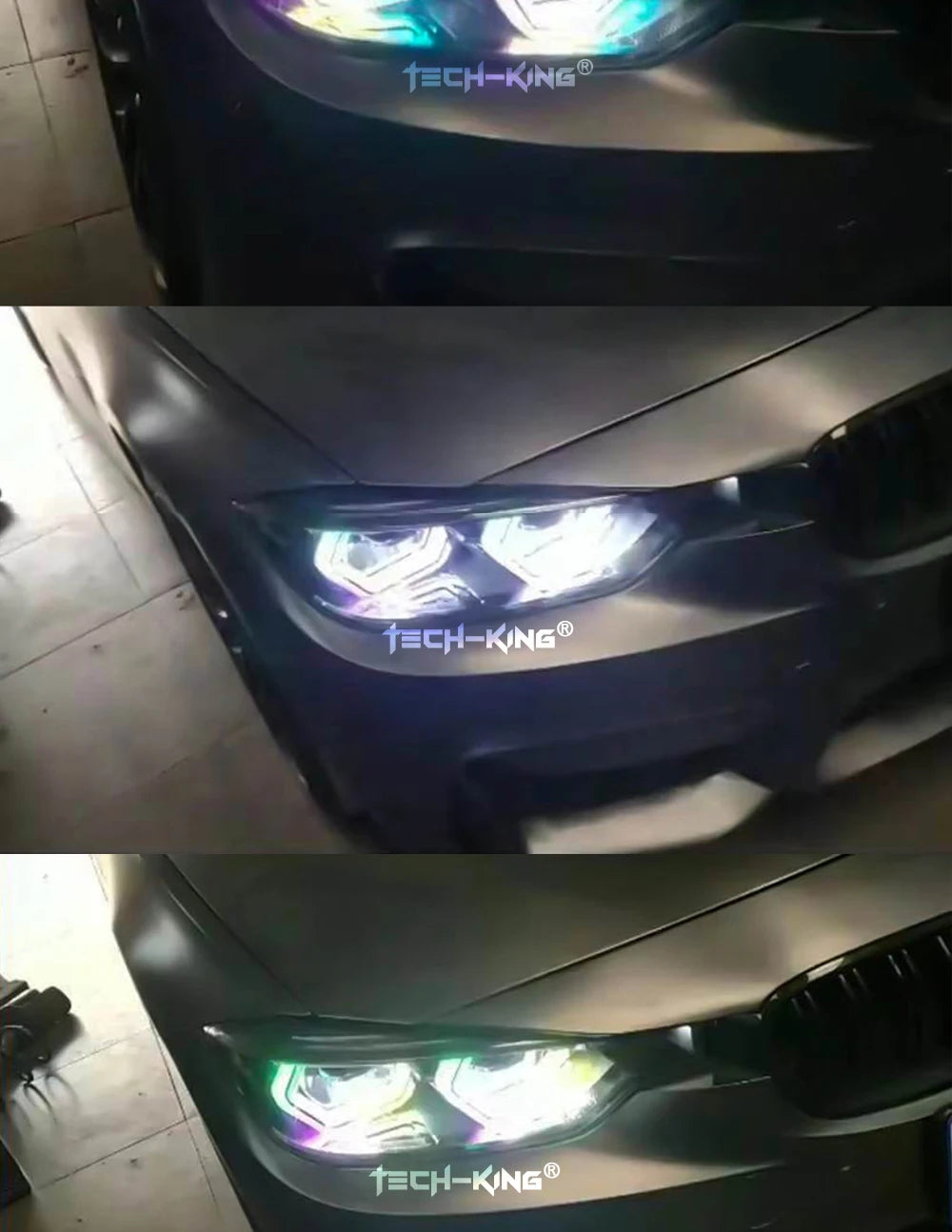 Car headlight Angel Eye F01 F02 F03 F04 RGB dynamic light LED side cover decorative light ring white light Yellow light RGBW