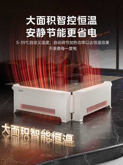220V Midea Electric Heater with Graphene Large Area Heating Winter Essential New Footboard Heater for Home BDW