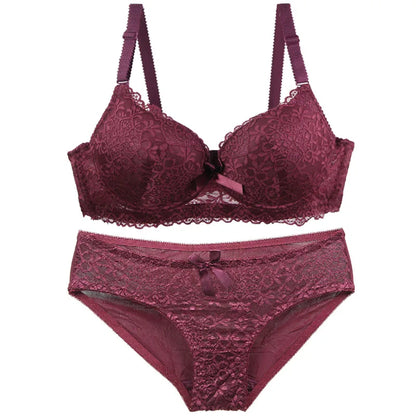 2025 New Sexy Bras Set 34/75 36/80 38/85 40/90 42/95 44/100 BC Cup Underwear For Women Push Up Bow Lingerie