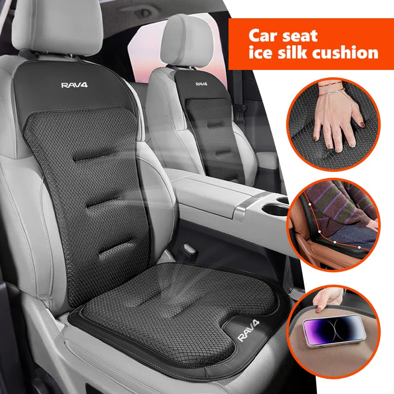 Car Seat Cover Ice Silk Backrest Cushion Rearseat Protector Mat For Toyota RAV4 20 30 XA30 2007 2009 2010 2011 2012 2013 2006