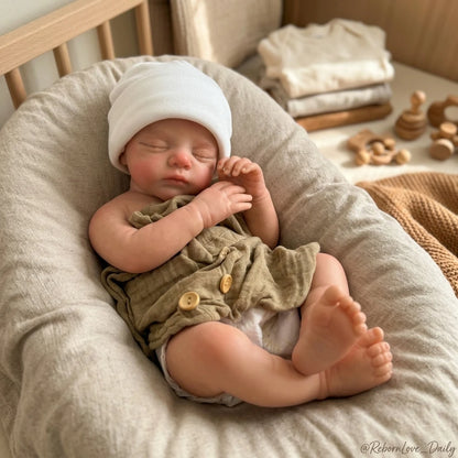 18 Inch Full Silicone Reborn Baby  Doll Sleeping Closed Eyes Lifelike Hand Painted Real Touch Collectible Birthday Gift