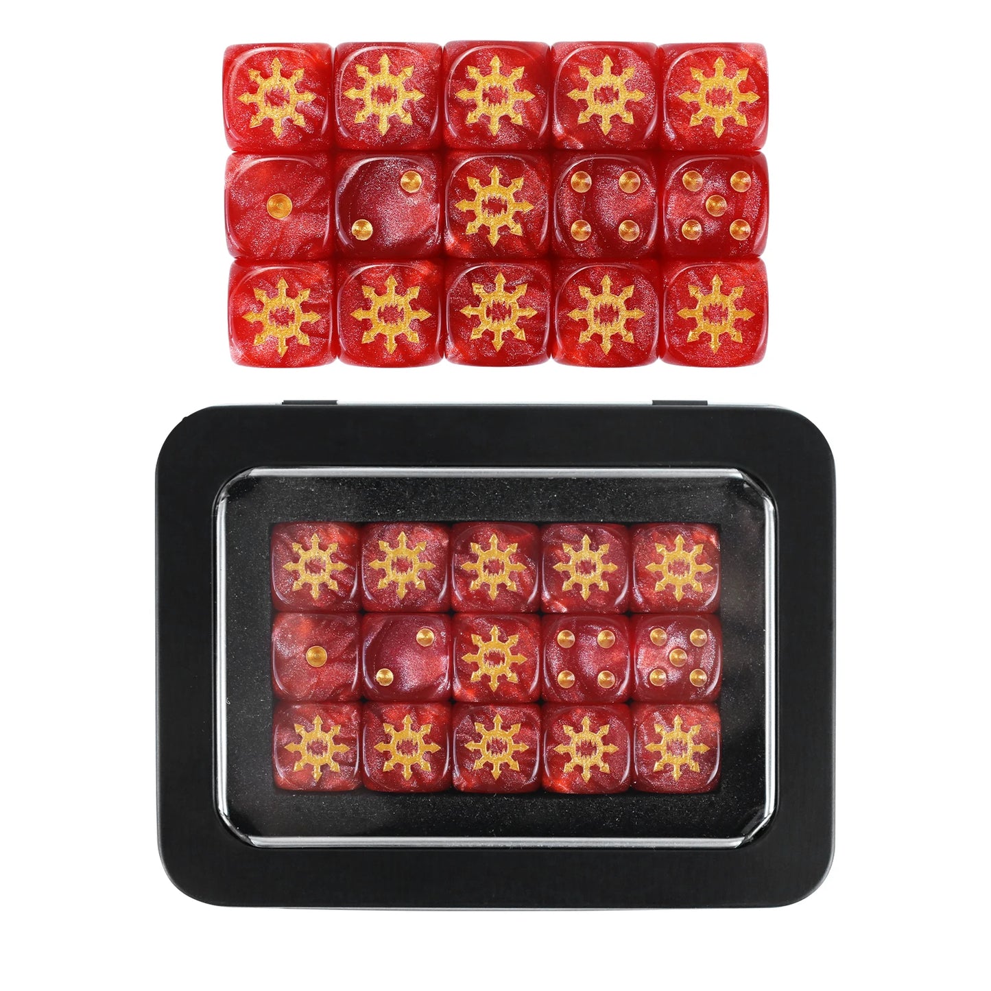 15PCS 16mm/0.63inch D6 Wargaming Dice Set for Tabletop Miniatures Game, Damage Tracking,Army Faction Themed Dice Tokens