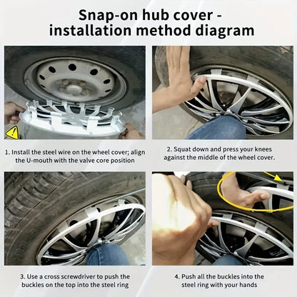R15 Inch  4PCS Car Universal Wheel Cover Hubcap Replacement Hub Caps Wheel Rim Cover Tire Accessories Snap on SUV Truck